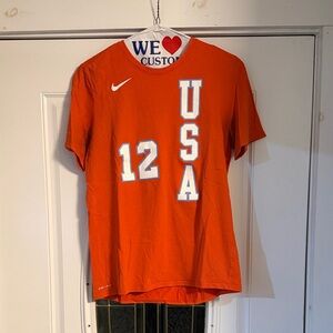 Nike Vibrant Orange USA Tee Ja Morant #12